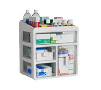 Nicoone Armario de botiquín casero, cajón de 4 niveles, caja de almacenamiento para medicamentos, caja de medicamentos para casa, oficina, Dorm