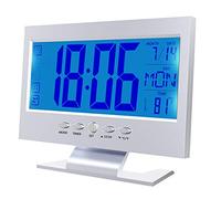 Nicoone Sveglia Digital Sveglia da Comodino Digital a Corrente LED 12/24 ore,Temperatura, Data,Snooze,Digital Alarm Snooze Calendario, Indicador de temperatura, reloj activado por sonido