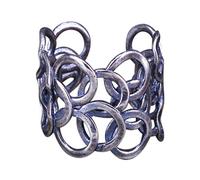 NicoWerk Anillo de plata de ley 925 para mujer de calidad prémium, anillo ancho ajustable en estilo vintage, diseñado en Alemania, joyas, incluye caja de regalo, joyas SRI575