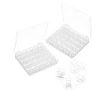 Nicphyn 50 Pezzi Canillas Maquina Coser, Bobinas para Máquinas de Coser con Caja de Almacenamiento, Bobina Carretes Máquinas Transparentes, Compatible con Brother Janome Cantante Elna Babylock Kenmor