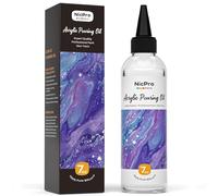 Nicpro 210 ml de aceite de silicona para el arte, activador de células dramáticas para verter pintura acrílica, 100% silicona mediana compatible con todas las pinturas acrílicas o acuarelas