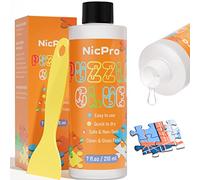 Nicpro 210 ml pegamento puzzle con dos aplicadores, conserva los rompecabezas terminados, de secado rápido, no tóxico, transparente y soluble en agua, para 3000/4500/5000 piezas