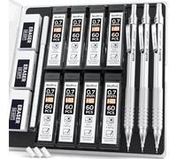Nicpro 3 Piezas Portaminas 0,7 mm, Lápices Mecánicos con 6 tubos HB y 3 Gomas de Borrar, Dibujar con Estuche, para Dibujo, Bocetos, Escritura
