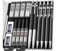 Nicpro 6 Piezas Lápices Mecánicos Artísticos, Portaminas 0.3, 0.5, 0.7, 0.9 y 2mm con Borrador y Recarga(4B 2B HB 2H) para Escribir Bocetos y Dibujo