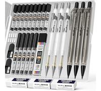 Nicpro 6 piezas portaminas para dibujo: portaminas de 0,5, 0,7 y 0,9 mm y 3 porta minas de 2 mm (colores 4B 2B HB 2H) para escritura artística, bocetos y dibujo. Incluye recambios y borradores