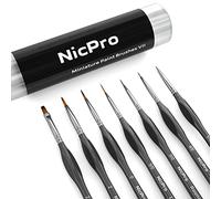 Nicpro 7 Pinceles Pintura en Miniatura, Pinceles Pintura acrilica Miniatura pequeños de Punta Fina para Detalles, para acrílico, óleo, Acuarela, maquetas, miniaturas, Manualidades