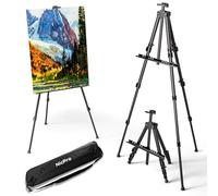 Nicpro Caballete Pintura- 1 Caballete Trípode de Aluminio Negro, Altura Ajustable de 43 a 168 cm, para Pintura de Sobremesa/Suelo, Exhibición, Póster y Lienzo | con Bolsa de Almacenamiento