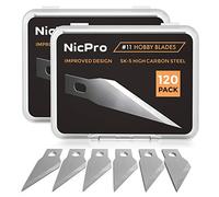 Nicpro Juego de 240 Piezas de Cuchillas de Bisturí para Hobby, #11 Cuchillas Ultra Afiladas Después del Relleno para Herramientas de Corte Artístico con Caja de Almacenamiento para Manualidades, Pasat