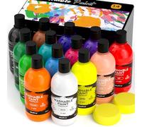 Nicpro Pintura Acrilica Lavable 14 Colores× 500 ML, Pintura De Dedos Para Niños, No Toxica, Pintura Al Temple Lavable Para Manualidades,Bricolaje, Carteles, Escuela, Navidad, Fiesta, Aula