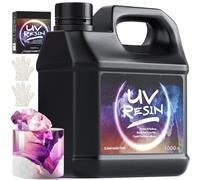 Nicpro Resina UV de 1000 g, kit de pegamento de resina epoxi ultravioleta transparente de bajo olor y secado rápido, resina UV dura para hacer joyas, manualidades hechas a mano, revestimiento y