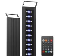 NICREW C10 24/7 Luz Acuario 118-150 cm, Luz Acuario LED con Espectro Completo y Temporizador, Pantalla LED Acuario con Brillo Ajustable, 31 W