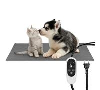 NICREW Manta Eléctrica para Perros 70x40 cm de Temperatura Ajustable, Manta Termica para Perros con Temporizador, 7 Niveles Disponibles de Temperatura,Gris,73W MAX