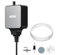 NICREW Nano Silent MAX Aireador para Acuarios de 40-80 L, Bomba de Aire Ultra Silenciosa < 35 dB con Válvula de Control, 1.5 W, 36 L/h, Incluye Accesorios