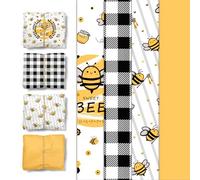 NICROLANDEE Suministros de fiesta de abejas: 24 hojas de papel de seda para papel de regalo temático del día de la abeja, papel de seda amarillo y negro para cumpleaños, baby shower, revelación de