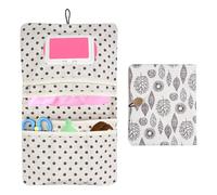 Nicrulp Organizador Pañales Portátil, Bolsa de Pañales 2 en 1 y Bolsa de Cosméticos, Porta Toallitas, Cambiador Plegable para Viajes, Organizador para Bebés Reutilizable (18×21cm)