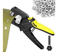Nicrulp Remachadora de Ojales Metálicos (Ø Interior 10mm), Alicates Profesionales con 500 Ojales, Maquina de Hacer Ojetes, Multifunción Perforación, para Lonas Tejidos Velas Solares Cartón Cuero y Pvc