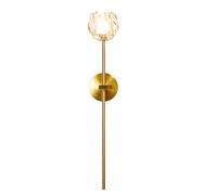 NICRX Aplique de Pared de Cristal con Casquillo G9 - Lámpara de Pared Moderna Dorada 52cm con Pantalla de Vidrio en Forma de Capullo para Dormitorio, Salón, Pasillo, Hotel (52cm)