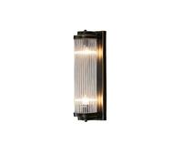 NICRX Aplique de Pared de Cristal Negro de 400 mm, Lámpara Con Base y Cristal Claro, Luz de Montaje en Pared