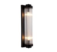 NICRX Aplique de Pared de Cristal Negro de 600 mm, Lámpara Con Base y Cristal Claro, Luz de Montaje en Pared