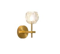 NICRX Aplique de Pared Dorado en Cristal 22cm - Lámpara de Pared Moderna Compacta con Casquillo G9 y Pantalla de Vidrio Capullo para Dormitorio, Espejo, Pasillo, Vestidor, Hotel (22cm)