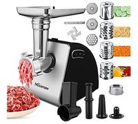 Nictemaw - 2 in 1 Multi-function Electric Meat Grinder with 4 Blades and 3 Stainless Steel Cutting Plates, Sausage, Other Cookie Accessories, Meatballs, 2000W Max