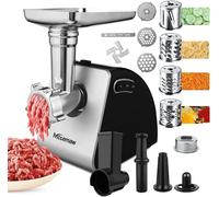 Nictemaw Picadora de Carne Eléctrica, Picadoras de Carne Profesional, Salchicha y Máquina Picadoras de Carne, 500W Max, 5 in 1 Salchicha y Máquina Picadora Carne con para Salchichas