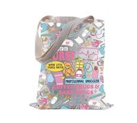 NICU - Bolsa de compras para enfermeras recién nacidas, Donde las cosas pequeñas importan, bolsa de regalo para enfermera neonatal, Nicu Nurse, 35cm ( 13.78 inch ) * 38 cm ( 14.96 inch)