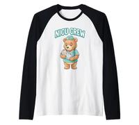 Nicu Crew Bear - Equipo de enfermería para recién Nacidos Camiseta Manga Raglan