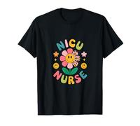 NICU Nurse - Diseño de Flores Retro para héroes de Cuidado Neonatal Camiseta