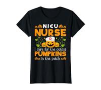 Nicu Nurse I Care For The Cutest Pumpkins In The Patch Camiseta gráfica económica, Mujer, Negro, XL