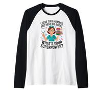 Nicu Nurse Saves Tiny Humans Lee Big Books Book Lover Camiseta Manga Raglan