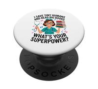 Nicu Nurse Saves Tiny Humans Lee Big Books Book Lover PopSockets PopGrip Adhesivo