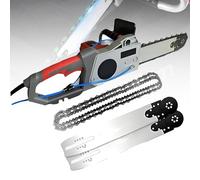 Nicvrea Motosierra eléctrica para hormigón, Motosierra de Mano, cortadora de muros con Cadena de Diamante, con de supresión de Polvo con alimentación de Agua, con 2 Cadenas y 2 Barras guía 480mm