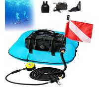 Nicvrea Siste-ma de Ventilación para Buceo, Equipo de Buceo, Juguetes de Buceo, Bomba de Aire Flotante con Tubo Telescópico y Regulador de Respiración para Snorkel Blue-1battery