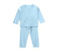 Nidddiv Conjunto para bebé recién nacido niño Toddler Soft Thick Crewneck Tee Tops Girls Comfort Basic Long Sleeve T Shirt And Pants Baby Products Recién Nacido, azul claro, 13-14 años