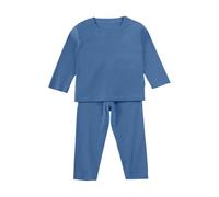 Nidddiv Conjunto para bebé recién nacido niño Toddler Soft Thick Crewneck Tee Tops Girls Comfort Basic Long Sleeve T Shirt And Pants Baby Products Recién Nacido, azul oscuro, 6-12 meses