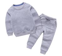 Nidddiv Daddys Girls Outfit - Conjunto de sudaderas para niñas y niñas, color liso, algodón, manga larga, cuello redondo, sin niños 86, gris, 7-8 años