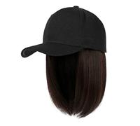 Nidddiv Happy Caps - Gorra de béisbol con extensiones de pelo recto y corto, ajustable, desmontable, peluca para rubio ceniza, mezcla, rubio blanqueador, para mujer, color rojo, b, Talla única