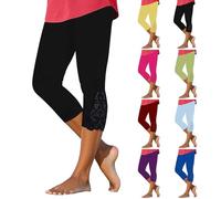 Nidddiv Leggings Capri para mujer, pantalones 3/4 con encaje, elegantes, pantalones capri, ligeros, ajustados, para el tiempo libre, para correr, para exteriores, opacos, elásticos, cómodos, suaves