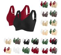 Nidddiv Pack de 2 sujetadores con pechos grandes, sujeción fuerte, sin aros, ropa interior cómoda, push up, sujetador sin costuras, sin aros, sujetador ajustable, sujetador sin costuras, sujetador sin