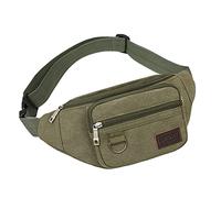 Nidddiv Riñonera para hombre al aire libre, bolsa de lona, cinturón deportivo para mujer y bolsillos para el pecho al aire libre con gran capacidad bolsillos tácticos en la cadera, Verde militar.,