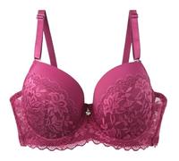 Nidddiv Sujetador de encaje para mujer con aros, tallas grandes, cómodo, sujetador push up, pechos grandes, bralette de sujeción fuerte, ropa interior suave, transpirable, sujetador cómodo, soporte