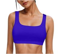Nidddiv Sujetador deportivo para mujer, sujetador fuerte, push up, ropa interior deportiva, escote cuadrado, tirantes anchos, sujetador deportivo, sin costuras, sujetador deportivo con acolchado sin