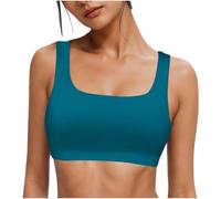 Nidddiv Sujetador deportivo para mujer, sujetador fuerte, push up, ropa interior deportiva, escote cuadrado, tirantes anchos, sujetador deportivo, sin costuras, sujetador deportivo con acolchado sin