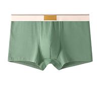 Nidddiv Undercover - Ropa interior para hombre de algodón, sexy, cómoda, adelgazante, color sólido, ropa interior de cintura, ropa interior deportiva, verde, L