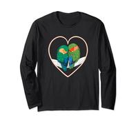NidittoPiu Agapornis Manga Larga Camisa Unisex-Adultos Pequeño Black Manga Larga Jersey Cuello Redondo Pull On 1 Count