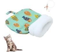Nido acogedor para mascotas, saco de dormir de invierno para gatos de interior, bonita y acogedora cama para gatos, bolsa de túnel de cueva, envoltura de 360°, cómoda bolsa para gatos (E, L: 45 cm x