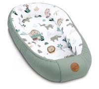 Nido bebé recién nacido 90x50 cm - capullo de colecho reductor cuna algodón cuco ideal para góndola moisés y viaje perfecto para niños y niñas África Azul