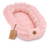 Nido bebé recién nacido 90x50 cm - capullo de colecho reductor cuna algodón cuco ideal para góndola moisés y viaje perfecto para niños y niñas Rosa Sucio