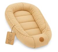 Nido bebé recién nacido 90x50 cm - capullo de colecho reductor cuna algodón cuco ideal para góndola moisés y viaje perfecto para niños y niñas Beige Muselina C